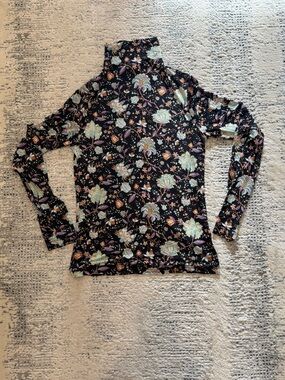 Ulla Johnson Aurelia Floral Mock Neck Long Sleeve Top